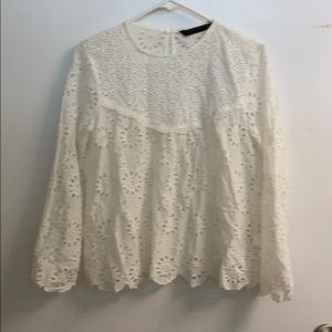 White eyelet top Zara size xs